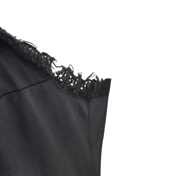 Sears Nylon Slip Black SZ 34 Lace Trim Average Knee Length Adj Doesn't Slip VTG - Picture 9 of 9